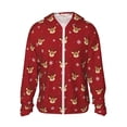 thumbnail image 2 of Uemuo Reindeer Faces Festive Red Pattern Women's Full Zip UPF 50+ Sun Protection Hoodie Jacket Long Sleeve Sun Shirt Hiking Outdoor Performance with Pockets-, 2 of 9