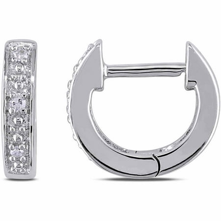 Miabella Diamond-Accent 10kt White Gold Cuff Earrings