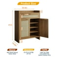 thumbnail image 2 of 32’’ Rattan Shoe Cabinet with Storage, Boho Style Shoe Organizer Storage Cabinets with Shelves & Doors,5-Tiers Wooden Shoe Rack for Entryway/Farmhouse/Living Room/Closet/Hallway, 2 of 9