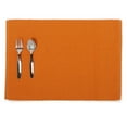 thumbnail image 2 of REDEARTH Placemats-Solid Ribbed Woven Table Linen for Square, Round, Rectangle Dining Table, Coffee Table, Console, Dresser; 100% Cotton (14x20; Burnt Orange) Set of 6, 2 of 5
