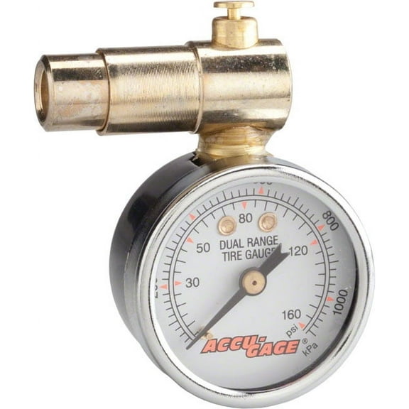 Meiser Schrader-Valve Dial Gauge with Pressure Relief: 160psi