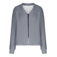 thumbnail image 4 of Plebaso Women's Fuzzy Jacket Full Zip up Long Sleeve Cardigan V Neck Casual Warm Outerwear for Women, 4 of 5