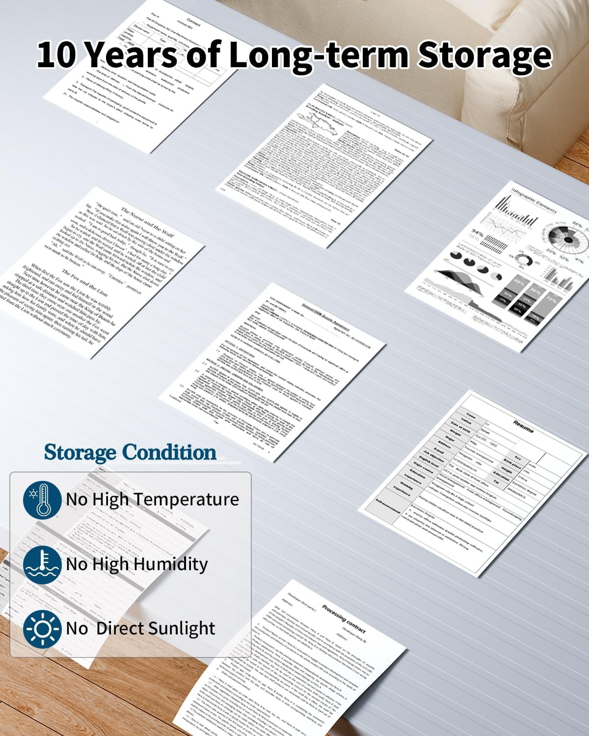 Phomemo A4 Printer Paper, White Thermal Paper Compatible with M08F/M832/M833/M834/M835 Portable A4 Thermal Printer, 8.27" x 11.69 "(210 mm x 297 mm), 100 Sheets/Box