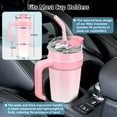 thumbnail image 2 of 40oz Insulated Tumbler with Handle and Straw & 2-1Lid, Stainless Steel Vacuum Flask - Leakproof & Fits Car Cup Holders,Coffee Mug, Large Capacity Cold/Hot Water Bottle for Camping,Office,Travel, 2 of 5