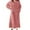 Pink, variant on Moo Moos for Women Nightgown Flannel Long Sleeve Pink Sleepdress Warm with Pocket Loose Fit Crew Neck Women Sleepwear