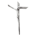 thumbnail image 2 of Pewter Good Triumphed Evil Contemporary Serpentine Cross Crucifix, 9 Inch, 2 of 7