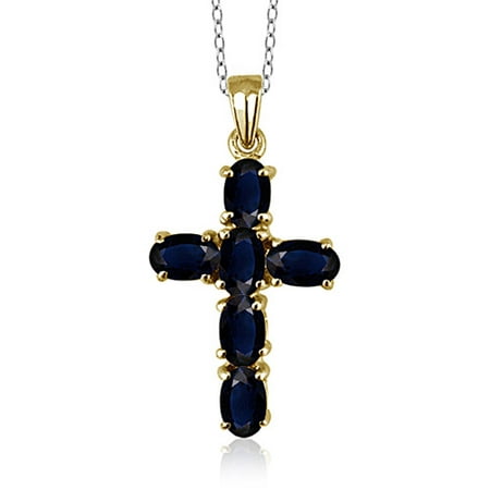 JewelersClub 1.92 Carat Sapphire Gemstone Cross Pendant