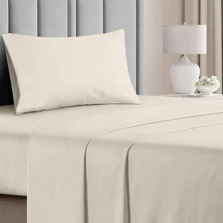Hotel Collection Rayon Bed Sheet Set - 3 Piece, Twin, Cream