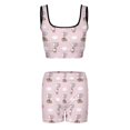 thumbnail image 2 of Hello Kitty Workout Outfits Sets for Women 2 Piece Crop Tank High Waist Shorts Yoga Outfits, 2 of 7