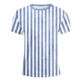 thumbnail image 4 of PMVFHDE T-Shirt Graphique à Manches Courtes Rayé de Carnaval pour Garçons Confortable Décontracté Coloré pour Fête d'Enfants Bleu Clair,140, 4 of 4