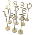 thumbnail image 5 of GUOOL Table Numbers, Decorative Table Number Holders, Wood Table Number Cards with Base, Place Card Holders for Wedding Anniversary 10pcs Golden, 5 of 9