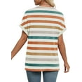 thumbnail image 6 of SOMER Women Tops Short Sleeve Striped V Neck T Shirt Casual Loose Fit Tops for Women Summer Shirts, 6 of 6