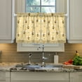 thumbnail image 2 of Yayeee Kitchen Curtains Light Filtering 27"x36" Rod Pocket Short Cafe Window Panel, Cute Bee Pattern, 2 of 7