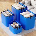 thumbnail image 6 of ZToonmas Fabric Woven Storage Bins With Lids, Large Capacity Comforter And Clothing Storage Bags, Water Proofing And Humidity-Proof, Carrying Handles, 23" x 19" x 27", 6 of 6