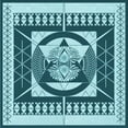 thumbnail image 1 of Ahgly Company Indoor Square Patterned Medium Teal Green Area Rugs, 5' Square, 1 of 6