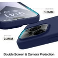 thumbnail image 3 of Silicone Case Designed for Apple iPhone 15 Pro Liquid Silicone Case, 5 in 1 Bundle Phone Case with 2 Clear Tempered Glass and 2 Camera Lens Shockproof Case for Apple iPhone 15 Pro,Navy, 3 of 7