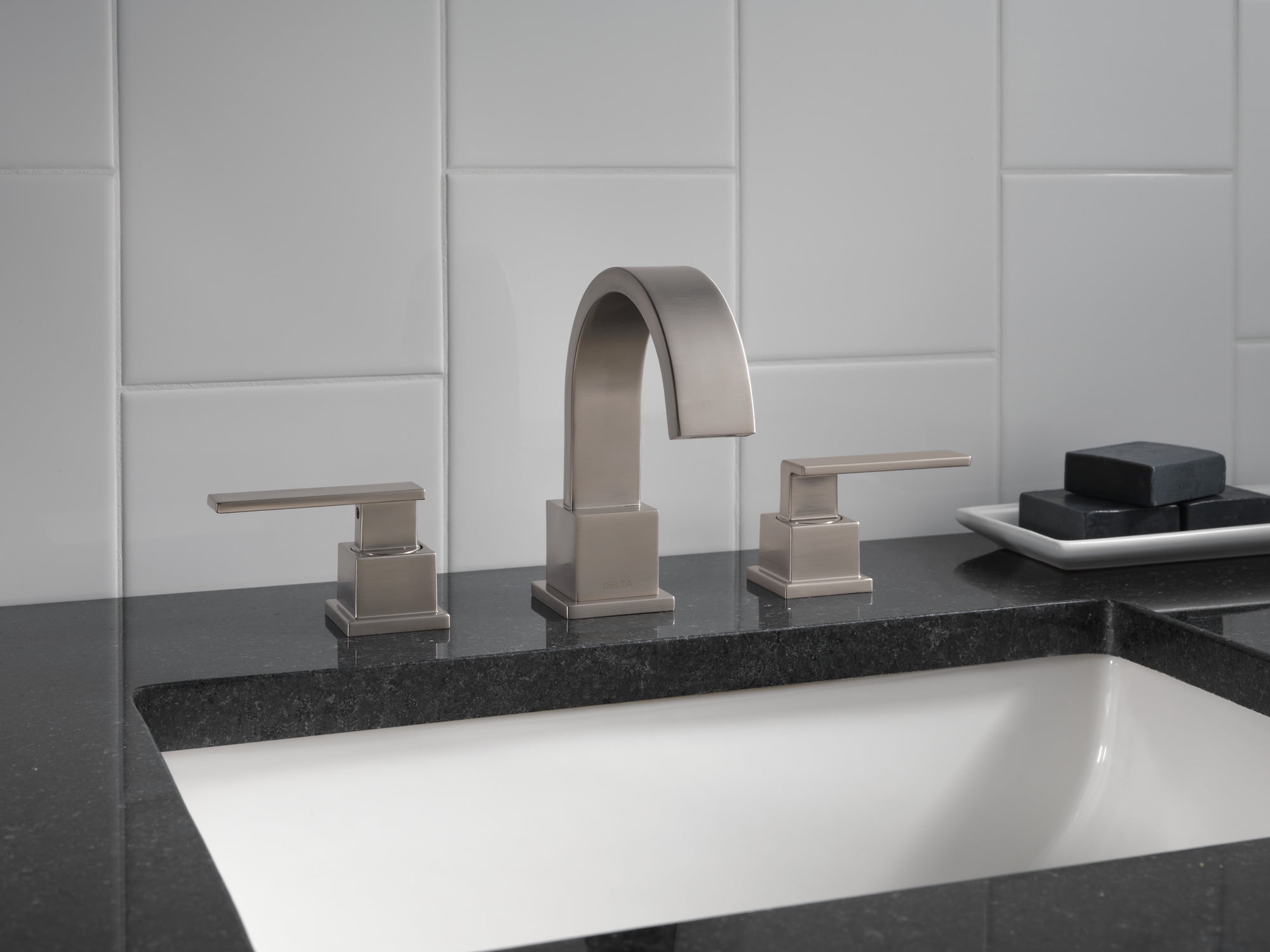 Delta Vero Two Handle Widespread Bathroom Faucet in Stainless 3553LF-SS