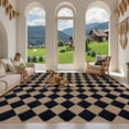 thumbnail image 4 of SUNDEREY 8'x10' Easy Jute Area Rug, Large Washable Living Room Rug, Checkerboard Indoor Outdoor Carpet, Modern Geometric Farmhouse Checkered Non Slip Black Carpet for Dining Room Apartment,Black, 4 of 11