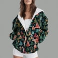 thumbnail image 2 of Towmus Women's Trendy Christmas Printing Graphic Jacket Zip Up Long Sleeve Hoodies Streetwear Fashion Coat With Pockets, 2 of 6