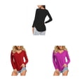 thumbnail image 2 of Sonducket Camiseta de manga larga para mujer, camisetas informales de Color sólido para mujer, jersey, ropa básica, ropa deportiva de poliéster para Prendas para la parte del cuerpo Violeta METRO Sonducket AP008666-12, 2 of 6
