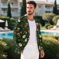 thumbnail image 3 of Chririnla Christmas Santa Claus Socks Men's Suit Jacket One Button Dress Suit Dinner Sports Coats Tuxedo Blazer for Festival Party Dinner, 3 of 7