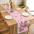thumbnail image 3 of Valentine's Day Table Runner - 120 Inch Long, Kitchen Dining Table Runner Dresser Scarves, Pink Romantic Ice Cream Eucalyptus Leaves Farmhouse Decor for Coffee Tables Wedding Party Banquet, 3 of 8