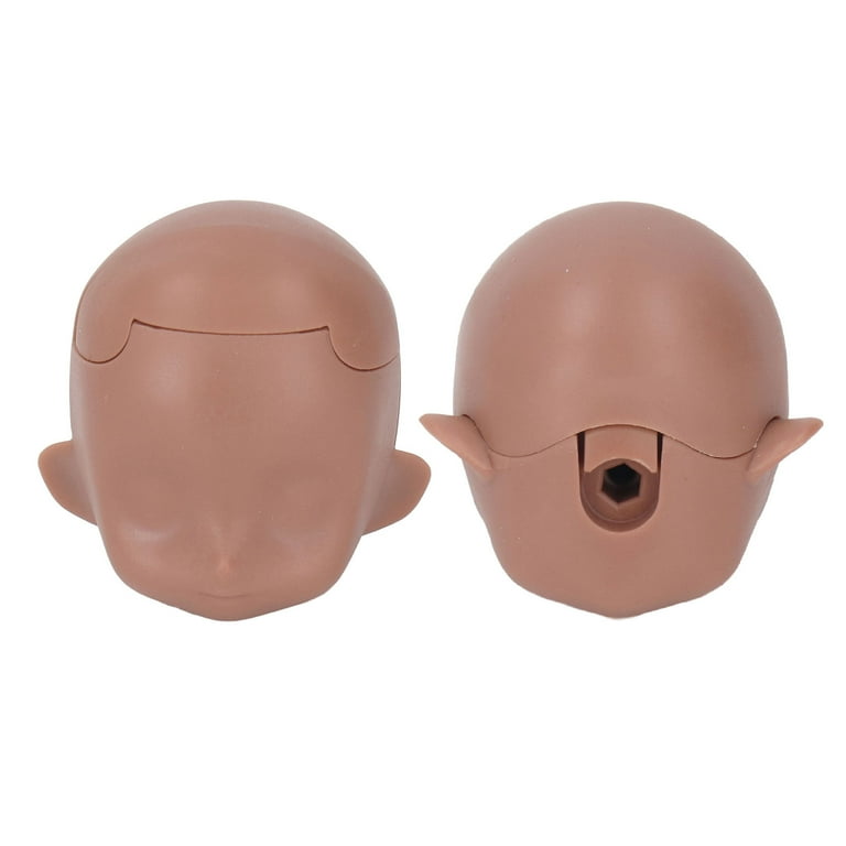 1/12 Scale Blank Doll Head For Ball Jointed Dolls - Removable Plastic Cement Head For Custom Makeup (Coffee Color)-980456