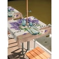 thumbnail image 2 of Outdoor Tablecloth with Umbrella Hole for Patio/Picnic/Party/Camping, Purple Lavender Waterproof Table Cloth Square Cover Washable, Spring Floral Daisy Butterfly Leaves Beige (54"x 54"), 2 of 8