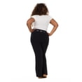 thumbnail image 5 of Forever 21 Women's Jersey Fold Over Waist Pants with Graphic Detail, Flare Leg Lounge Pants, Stretch Casual Everyday Comfort Style, Black, XXS-4X, 5 of 6