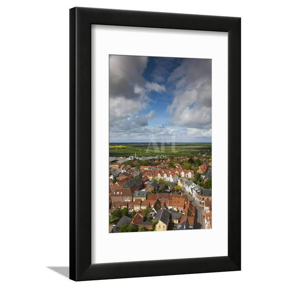 Denmark, Jutland, Ribe, Elevated Town View from Ribe Domkirke Cathedral Tower Framed Print Wall Art by Walter Bibikow Sold by Art.Com
