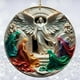 thumbnail image 5 of Corona de Belén de Navidad - Decoración religiosa acrílica para árbol y hogar - adorno colgante de 8x8 cm, 5 of 9