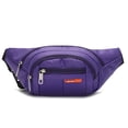 thumbnail image 1 of Riñonera cruzada para hombre y mujer, riñonera grande y riñonera con correa ajustable, color morado, 1 of 5