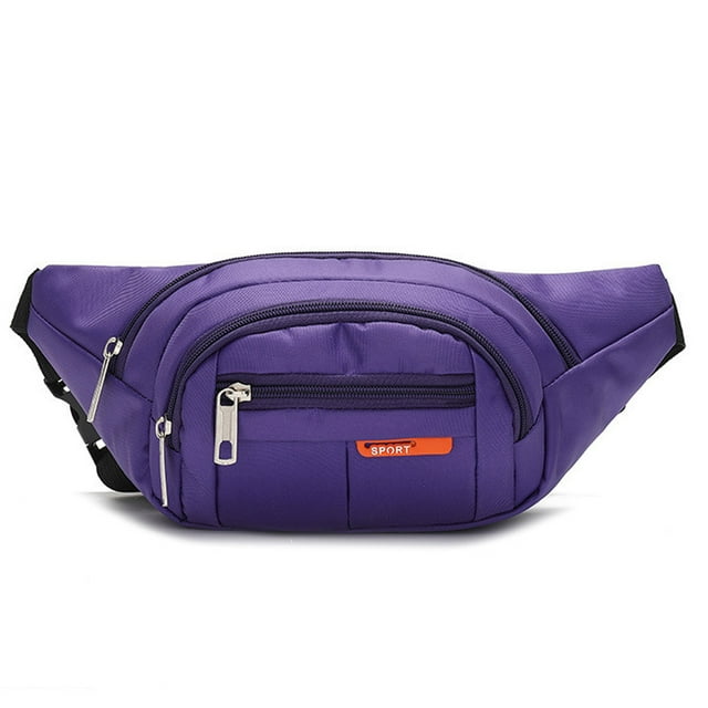 Riñonera cruzada para hombre y mujer, riñonera grande y riñonera con correa ajustable, color morado