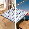 thumbnail image 3 of Fitted Tablecloth Square with Elastic Indoor Outdoor Table Cover Square Elastic Tablecloths for Tables Waterproof Wipeable Table Cloths for,Picnic,Kitchen,Dinner 36"X36", 3 of 4