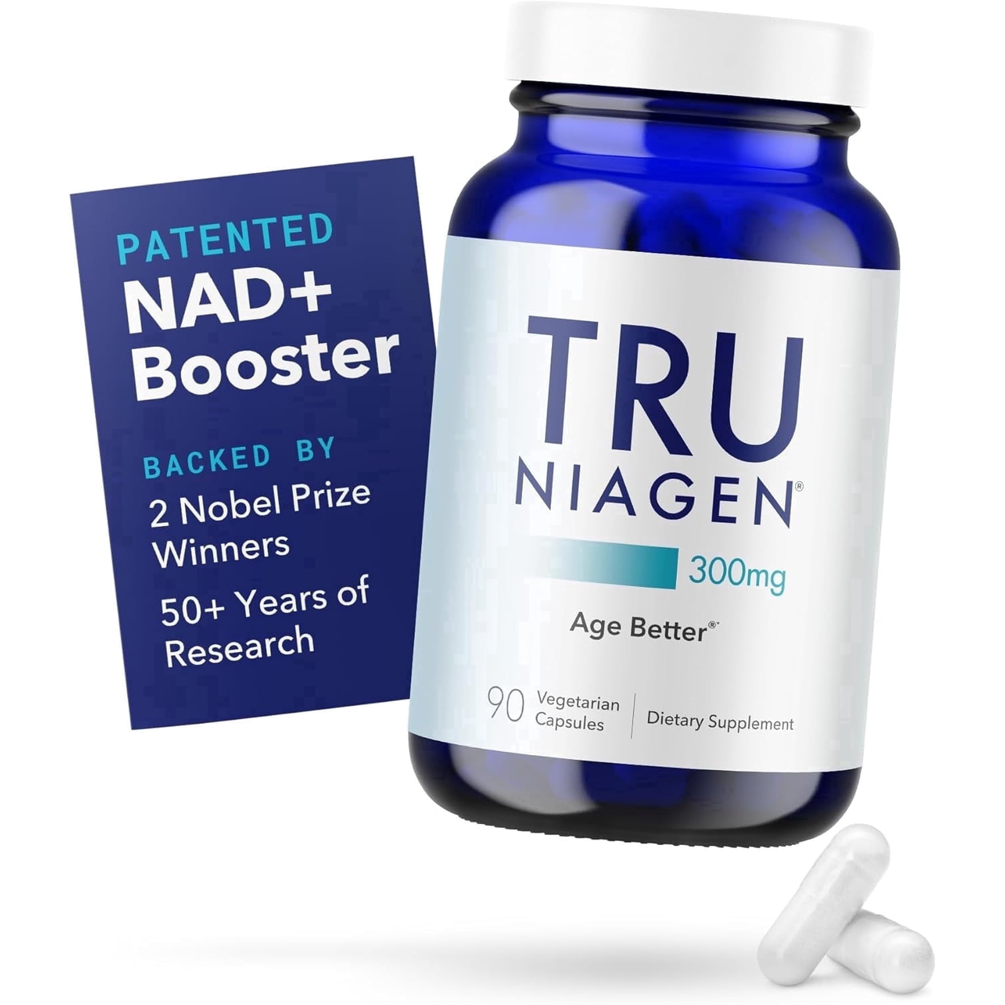TRU NIAGEN Patented NAD Supplement 90 Servings x 300 mg Niagen | Supports Cellular Energy & Muscle Cell Health | Nicotinamide Riboside (NR) Take 1 Daily | 1 Bottle
