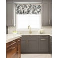 thumbnail image 5 of Curtain Valance for Windows Watercolor Floral Rose Leaves Kitchen Valances Rod Pocket Short Curtains,Black Liquid on Linen Window Treatment Panel for Living Room Bathroom Bedroom 54x18in, 5 of 9