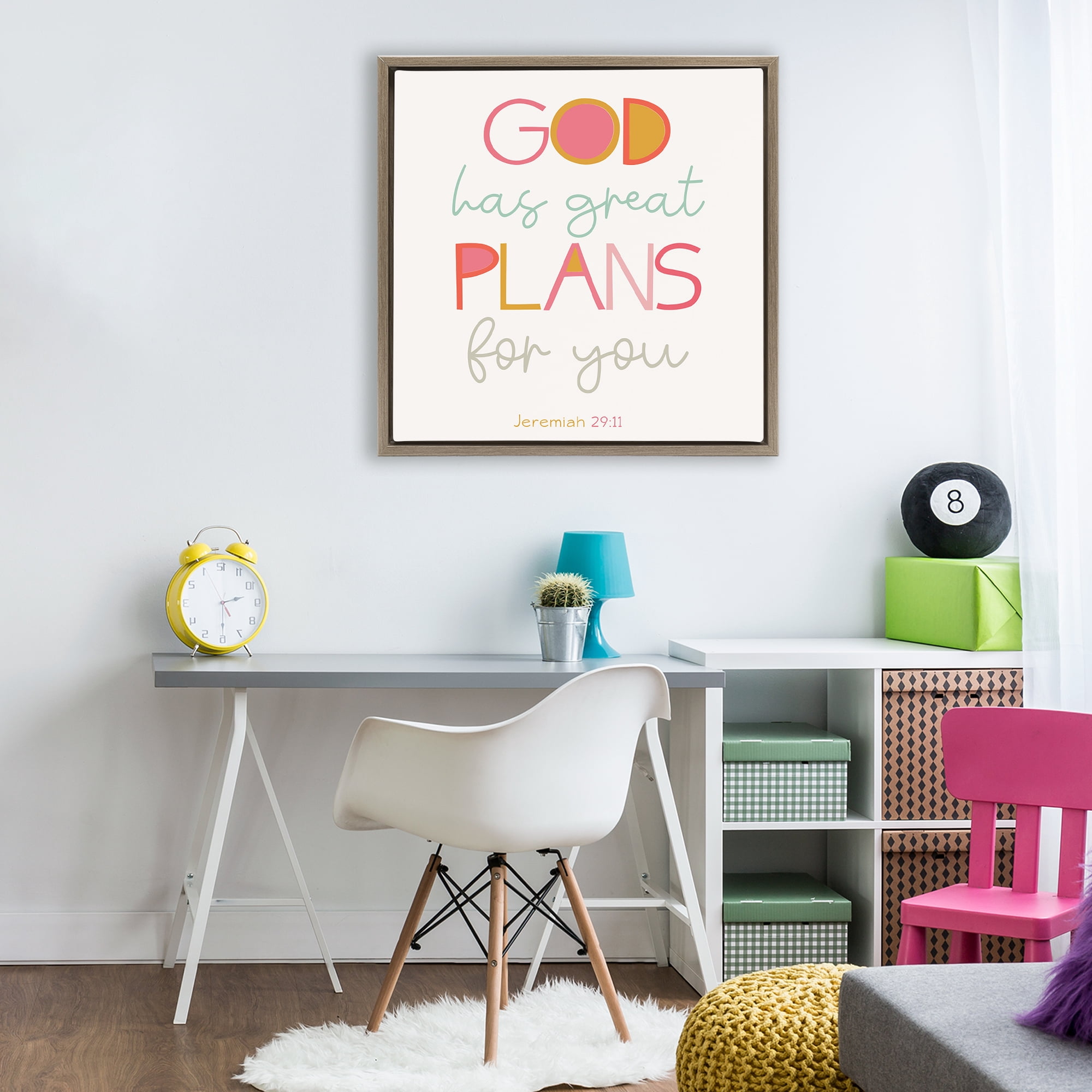 Stupell Industries God's Plans For You Brown Framed Floater Canvas Wall Art, design by SD Graphics Studio