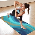 thumbnail image 6 of Blue Gold Marble Pattern Hot Yoga Mat Towel Non Slip for Hot Yoga - Quick-Drying Yoga Mat Cover with 4 Corner Pockets with Travel Bag - Hot Yoga Towel Non Slip 74"x26", 6 of 6
