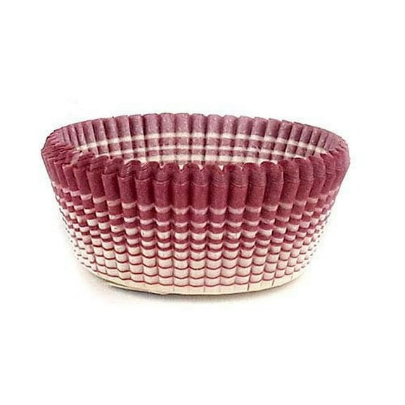 Novacart Round Glassine Paper Condiment Candy Party Cup 1.75" Bottom Diameter x 0.88" High, Burgundy-Striped Exterior - Box of 2000