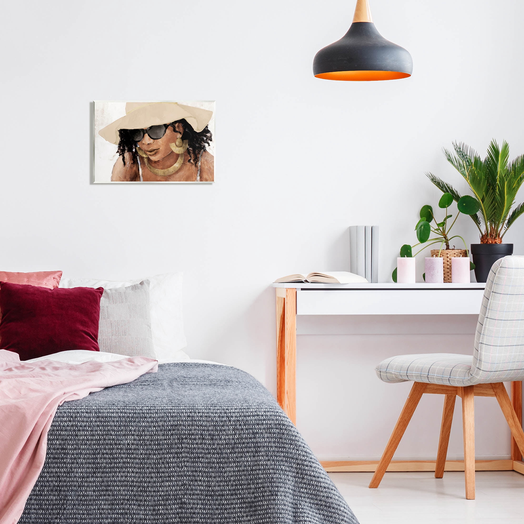 Stupell Industries Adorned Woman with Hat Painting Unframed Art Print Wall Art, Design by Lanie Loreth