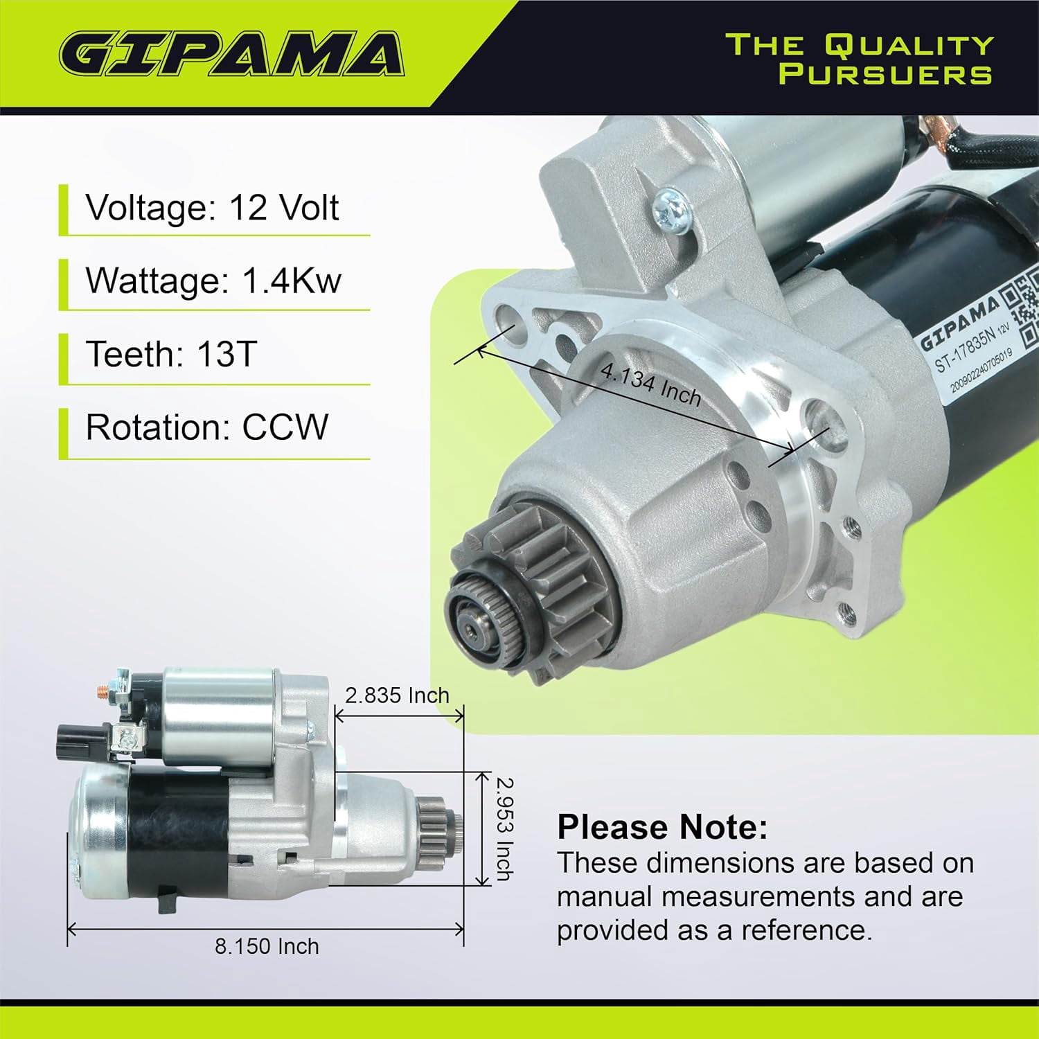 17835N Starter for Nissan Altima 2002 2003 2004 2005 2006 2007;Nissan Sentra 2002 2003 2004 2005 2006,L4 2.5L
