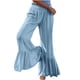 thumbnail image 1 of Pantalones cómodos informales para mujer, pantalones de chándal Palazzo de pierna ancha, pantalones acampanados de cintura alta elásticos fruncidos Fridja  alkflakhf33874, 1 of 9