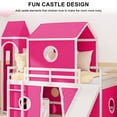 thumbnail image 6 of Aukfa Princess Low Loft Bed with Slide - Twin Size Castle Bed with Tent for Kids - Pink, 6 of 7