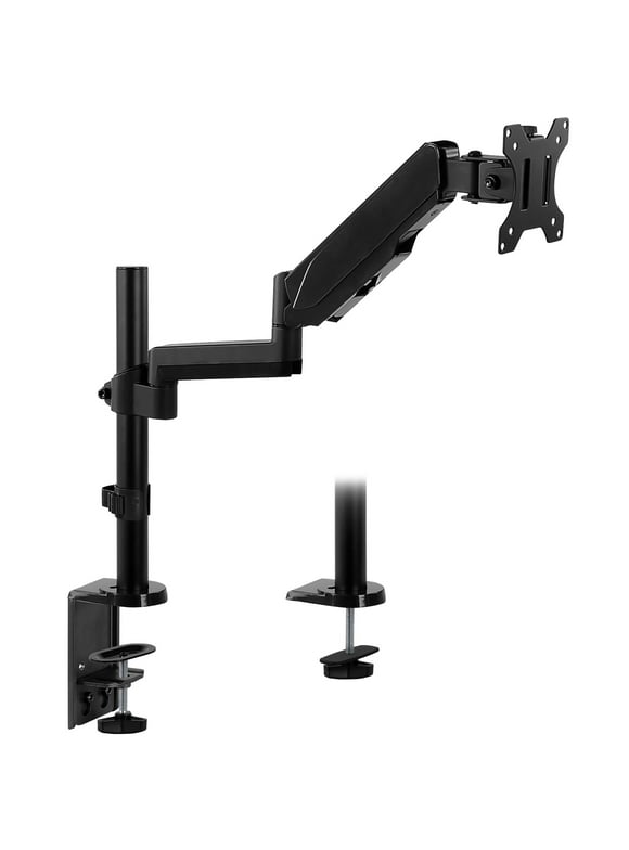 Mount-It! Single Monitor Arm Mount | Full Motion Height Adjustable Gas Spring Arm | Fits 19-32 Inch Screens