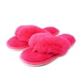thumbnail image 2 of Onmygogo Fuzzy Indoor Flip-flop Slippers for Women Open Toe with Memory Foam, Soft Faux Fur Nonslip House Slippers(Rose,S), 2 of 8
