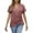 Brick Red, variant on MIXUE Boho Tops For Women Summer Solid Color V Neck Short Sleeve Loose Fashion Tee Shirts Holiday Wear,Gray,M