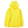 thumbnail image 4 of BOBOGOJP Sweatshirts for Teen Girls Long Sleeve Black Hoodie Solid Color Cute Drawstring Preppy Pullover Kids 10-12 Graphic Hoodie Yellow for Size 9-10 Years, 4 of 6