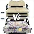 thumbnail image 6 of COEQINE Fold-and-Carry Golf Cart Seat Cover, Bag-Style Handle for Easy Carry, Universal Fit Quilted Padding, 4 Pockets, Fits for EZGO Yamaha Club Car, Bunny Egg Foral Purple, 6 of 8
