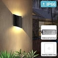 thumbnail image 4 of Aplique LED de pared para interior de 10 W, IP66, de aluminio, resistente al agua, con foco COB, para exterior, para salón, escalera, pasillo, dormitorio, jardín, puerta, balcón, camino, negro/blanco, 4 of 5
