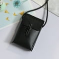 thumbnail image 5 of Bolso inclinado de cuero suave retro de hombro casual para mujer bolso vertical para teléfono móvil de PU, 5 of 5